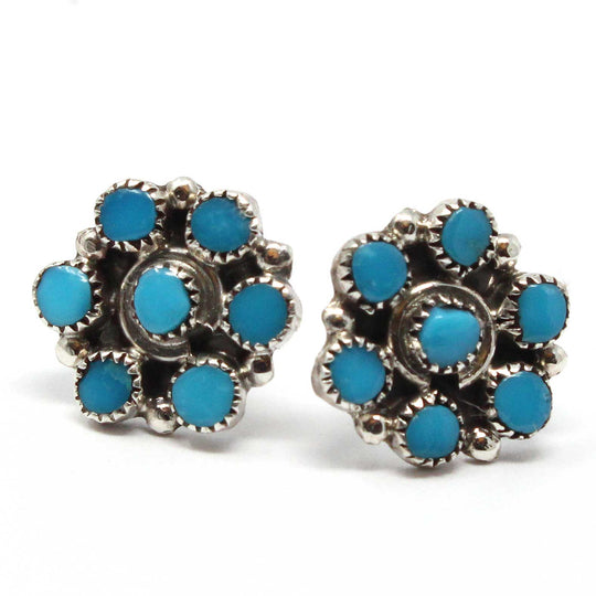 Zuni Turquoise Cluster Stud Earrings by Leekity