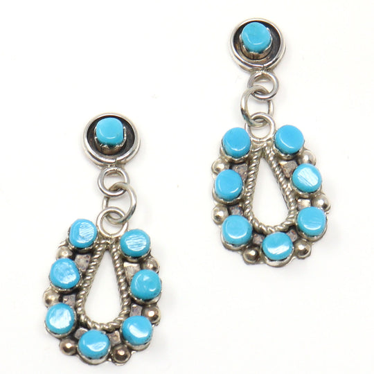 Sterling Silver & Turquoise Dangle Earrings by Laate