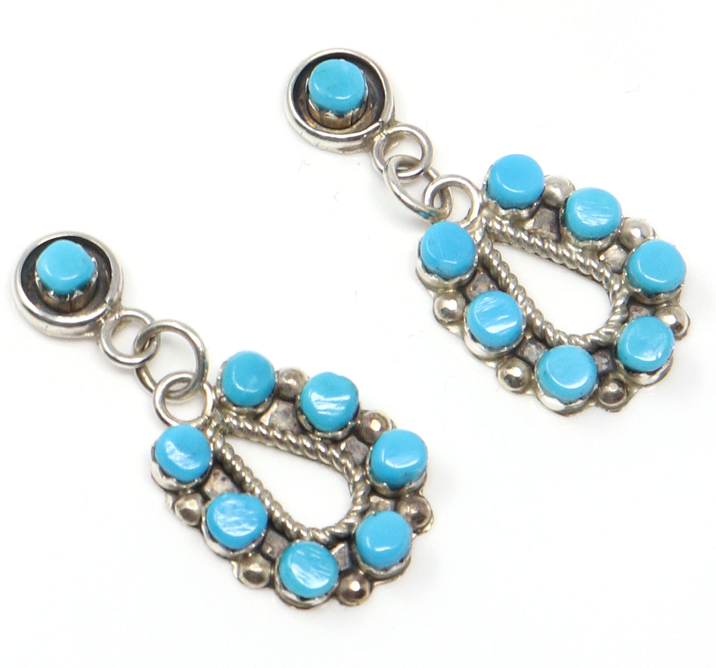 Sterling Silver & Turquoise Dangle Earrings by Laate
