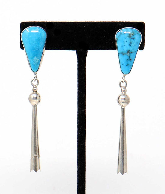 Load image into Gallery viewer, Turquoise Dangle Bolo Earrings by Laura Ingalls
