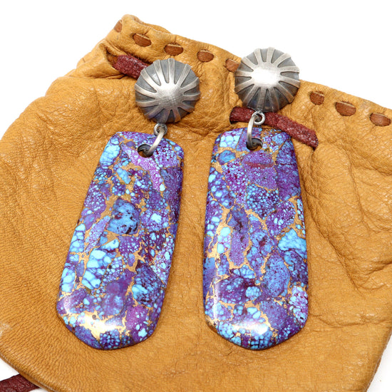 Contemporary Turquoise Slab Earrings