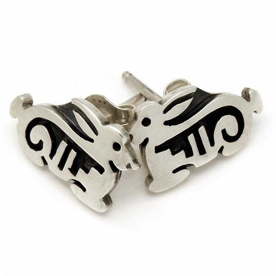 Hopi Silver Rabbit Post Earrings