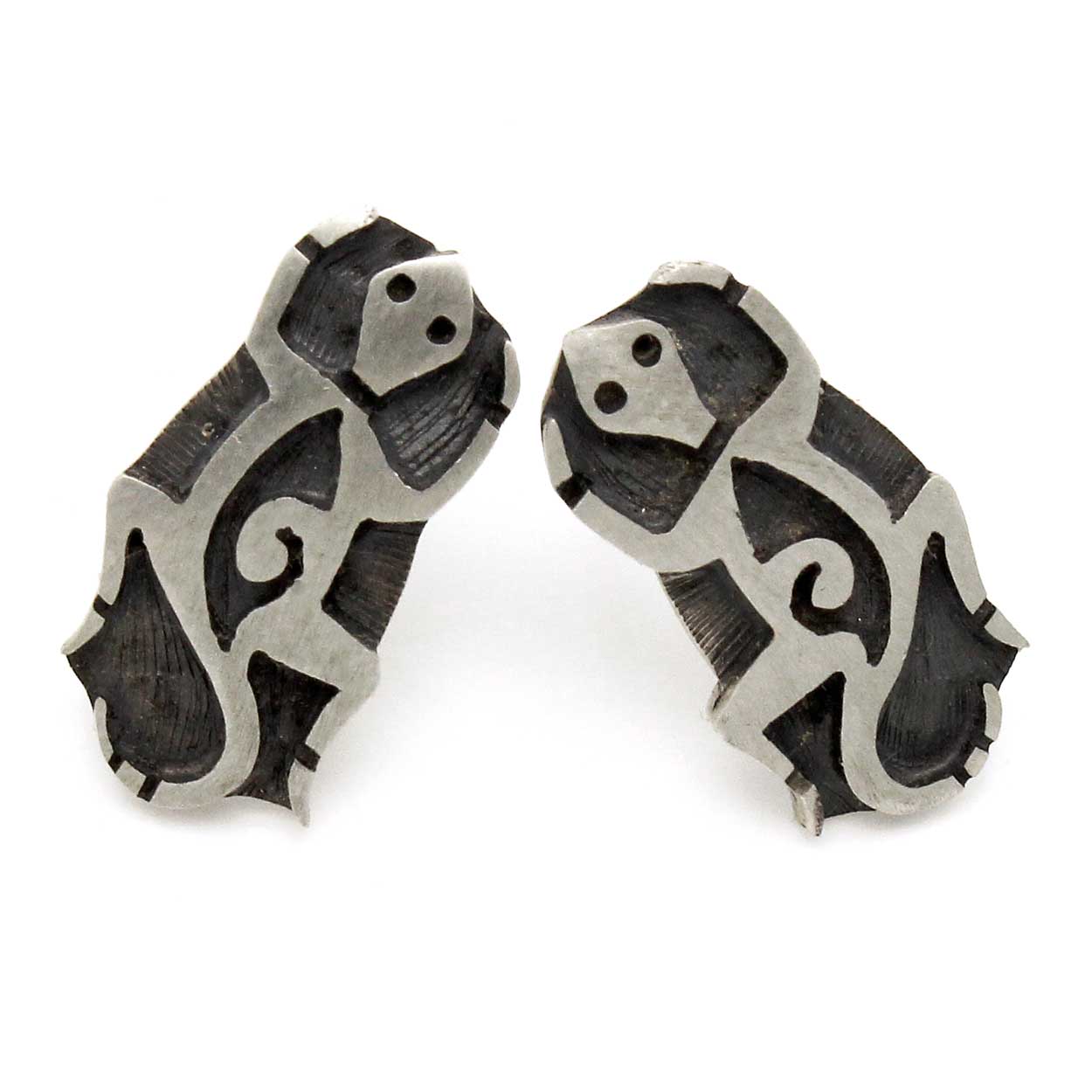 Hopi Silver Gecko Post Earrings