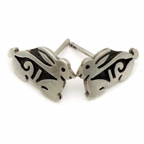 Load image into Gallery viewer, Hopi Sterling Silver Rabbit Post Earrings
