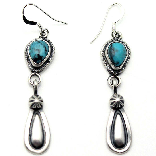 Turquoise &  Silver  Dangle Earrings
