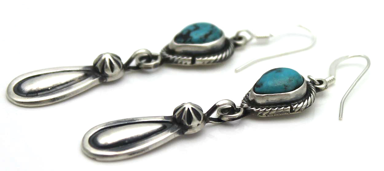 Turquoise &  Silver  Dangle Earrings