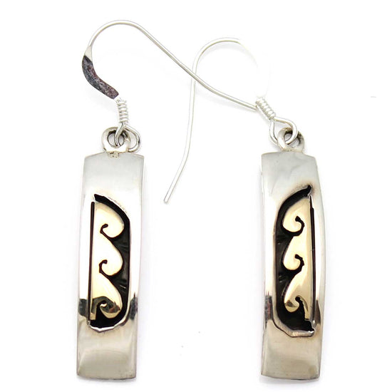 Load image into Gallery viewer, Silver and Gold Wave Earrings
