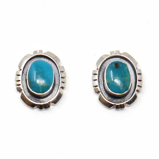 Load image into Gallery viewer, Kingman Turquoise Stud Earrings By Fiero
