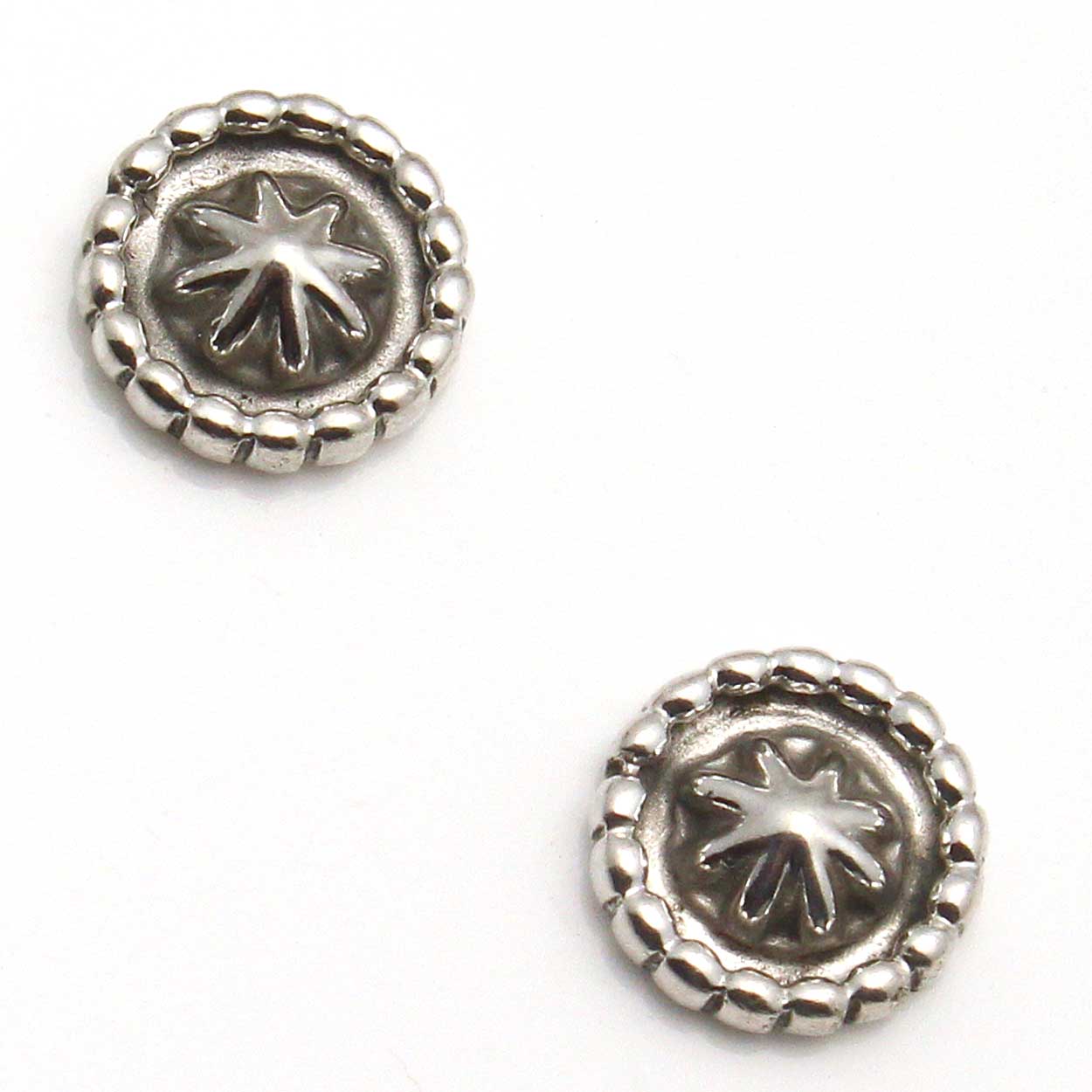 Silver Hogan Button Studs by Lee Shorty