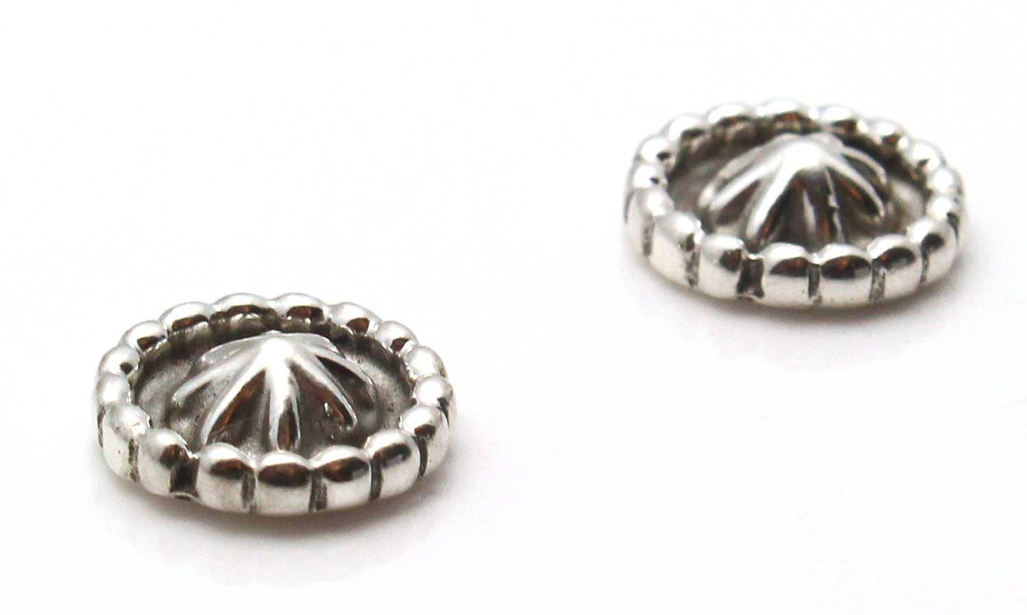Silver Hogan Button Studs by Lee Shorty