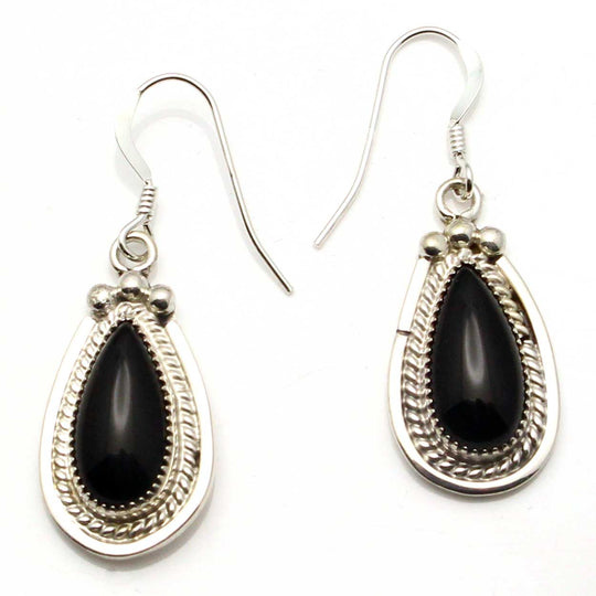 Navajo Sterling Silver Onyx Earrings