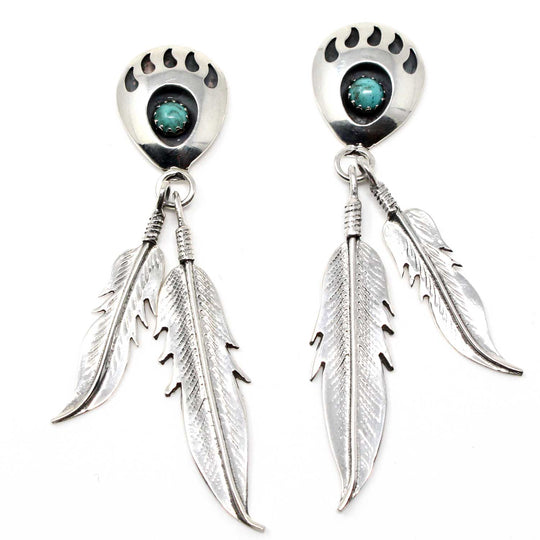 Large SIlver Navajo Shadow Box Earrings