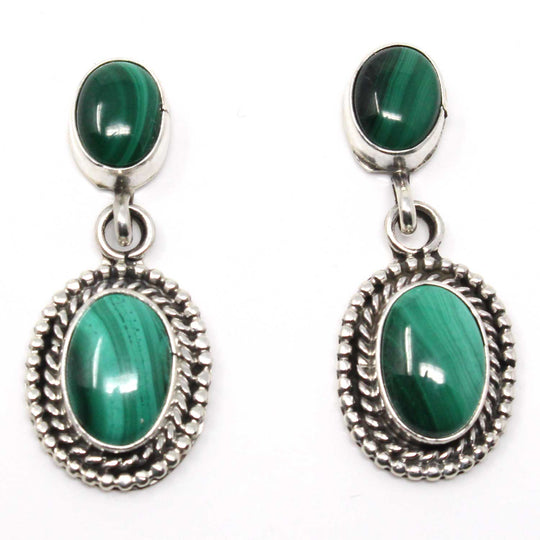 Malachite Dangle Earrings by Larry