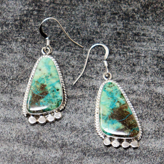 Load image into Gallery viewer, Turquoise Dangle Earrings by Yellowhair
