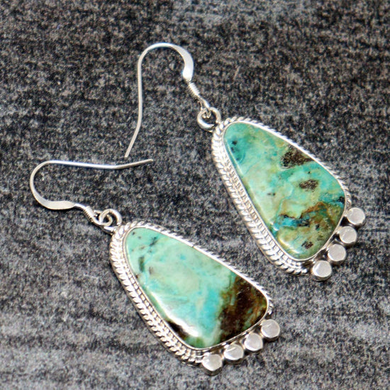 Load image into Gallery viewer, Turquoise Dangle Earrings by Yellowhair
