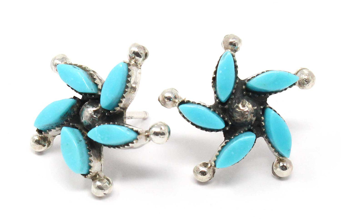 Zuni Turquoise Petit Earrings by Deleng
