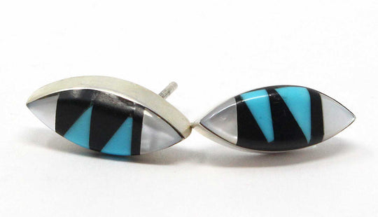 Zuni Multi-Color Oval Stud Earrings by Martinez