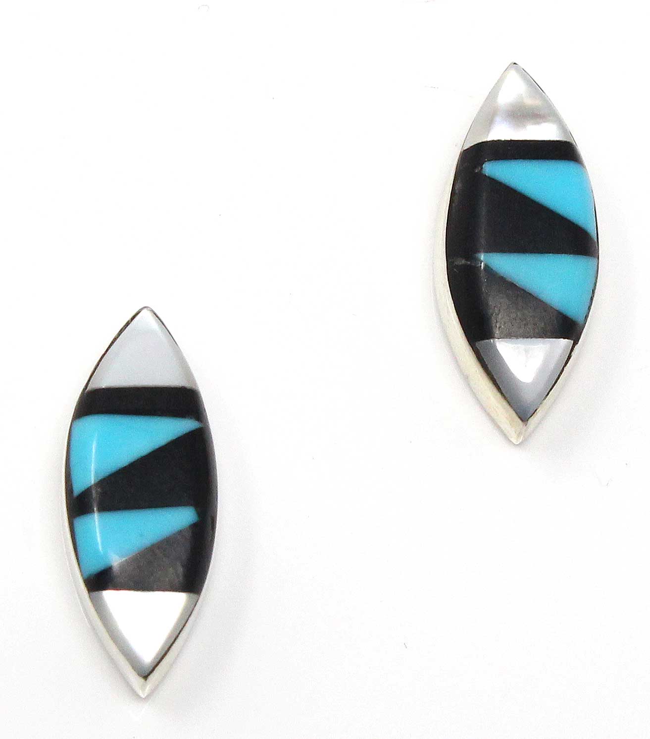 Zuni Multi-Color Oval Stud Earrings by Martinez
