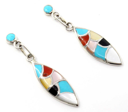 Zuni Channel Inlay Multi-Color Dangles by Leekya