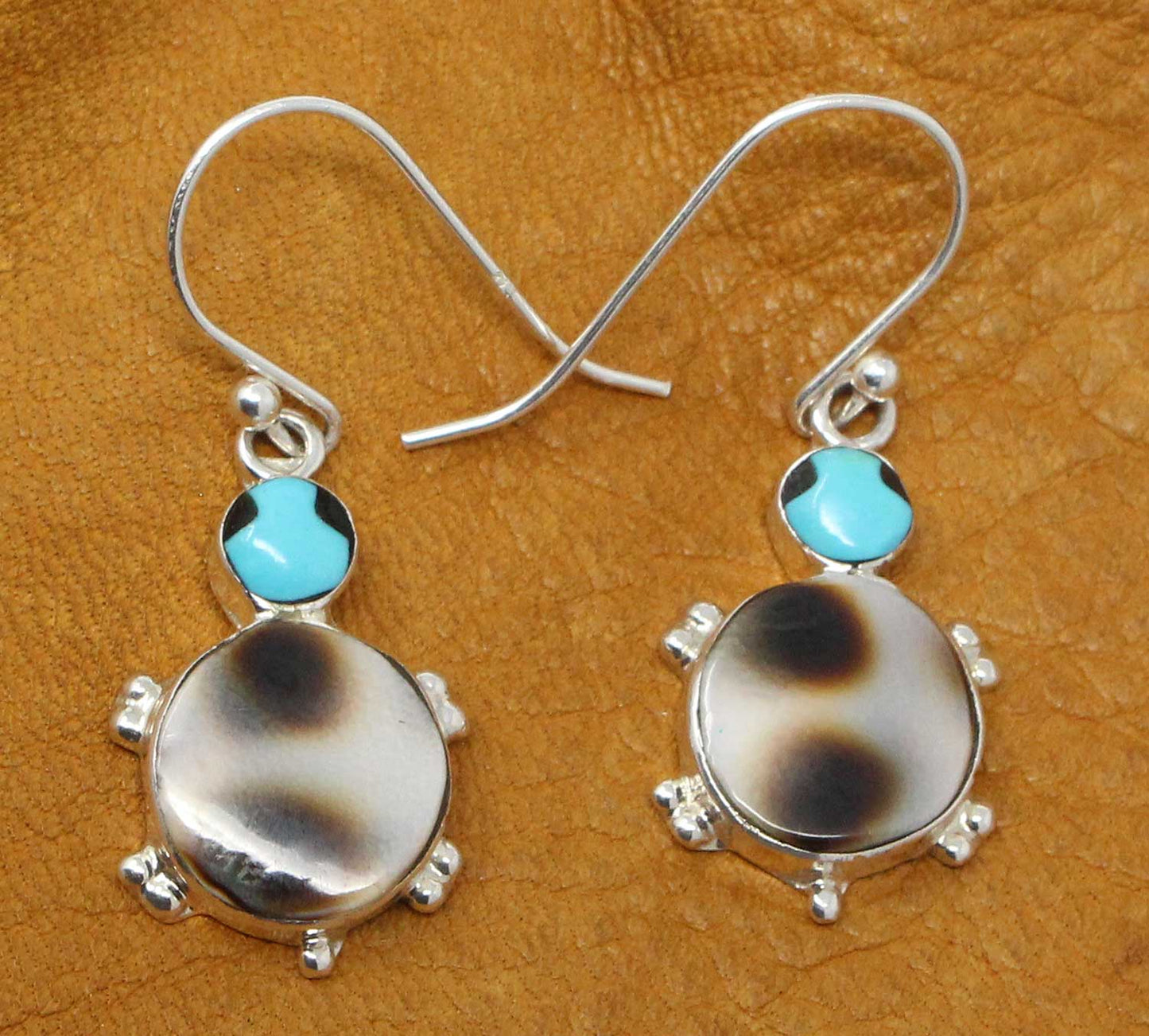 Zuni Shell Turtle Earrings by Qualo