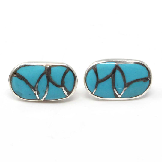 Zuni Turquoise Channel Inlay Post Earrings