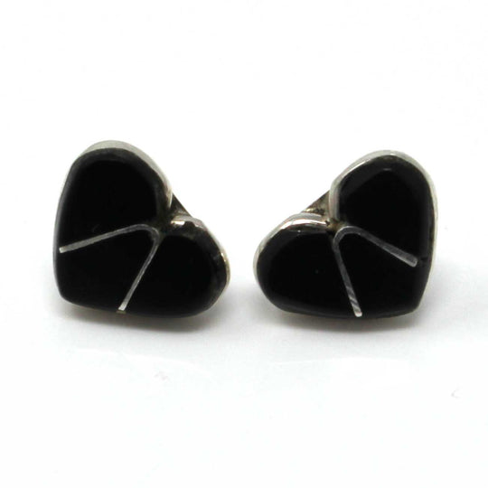 Zuni Jet Heart Earrings By Bowannie