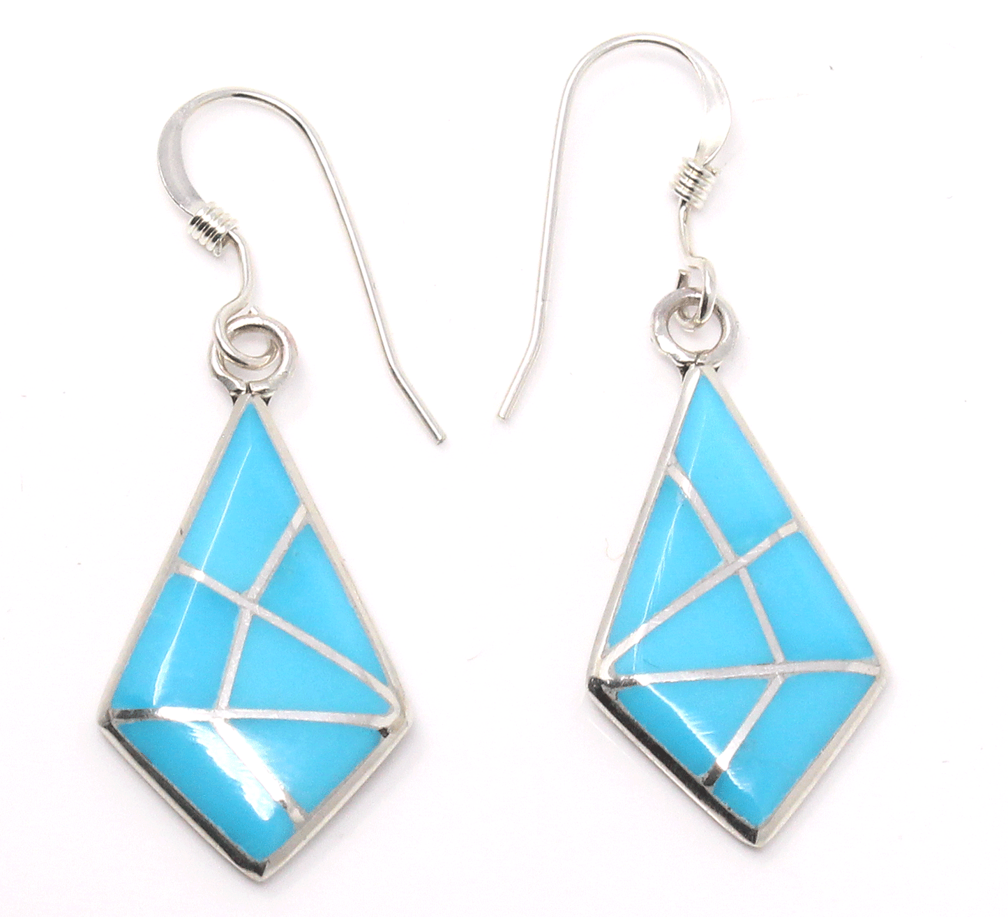 Turquoise Channel Inlay Turquoise Earrings