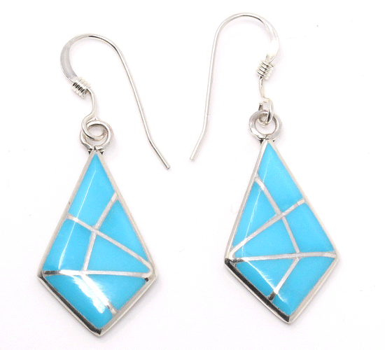 Turquoise Channel Inlay Turquoise Earrings