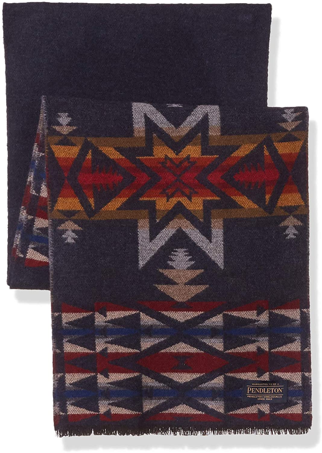 Load image into Gallery viewer, Pendleton Jacquard Scarf, Plains Star Navy
