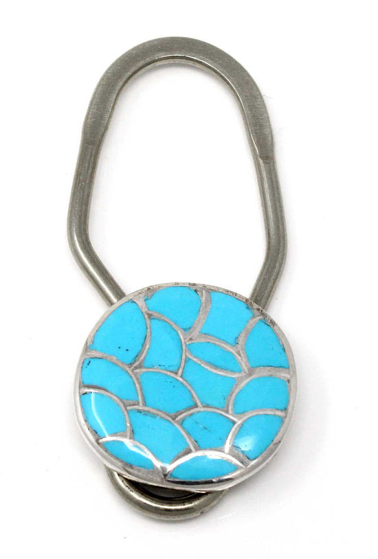 Load image into Gallery viewer, Zuni Turquoise Inlay Key Ring
