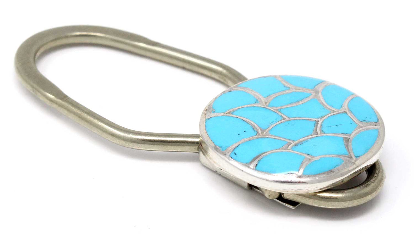 Load image into Gallery viewer, Zuni Turquoise Inlay Key Ring
