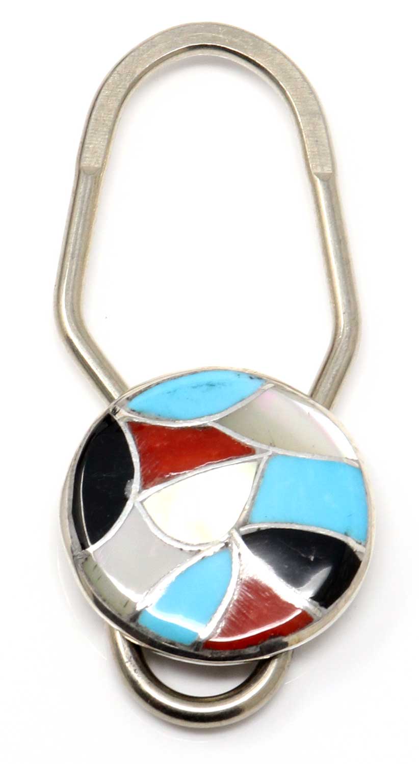 Load image into Gallery viewer, Zuni Multi-Color Inlaid Key Ring by Leekya
