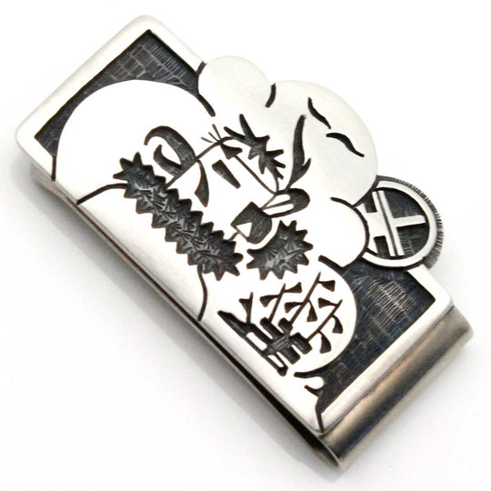 Hopi Silver Money Clip-Kwahu or Eagle Kachina