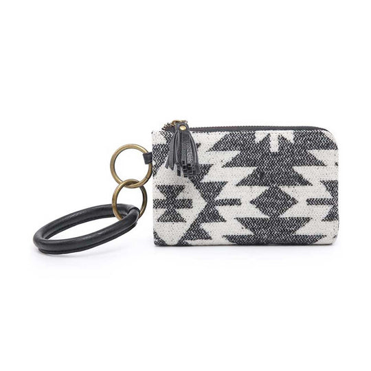 Liv Aztec Bangle Wristlet/Wallet- Black White