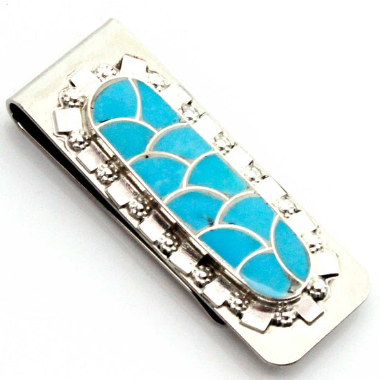 Turquoise Channel Inlay Money Clip