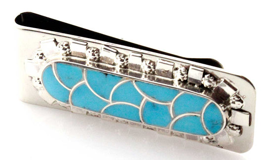 Load image into Gallery viewer, Turquoise Channel Inlay Money Clip
