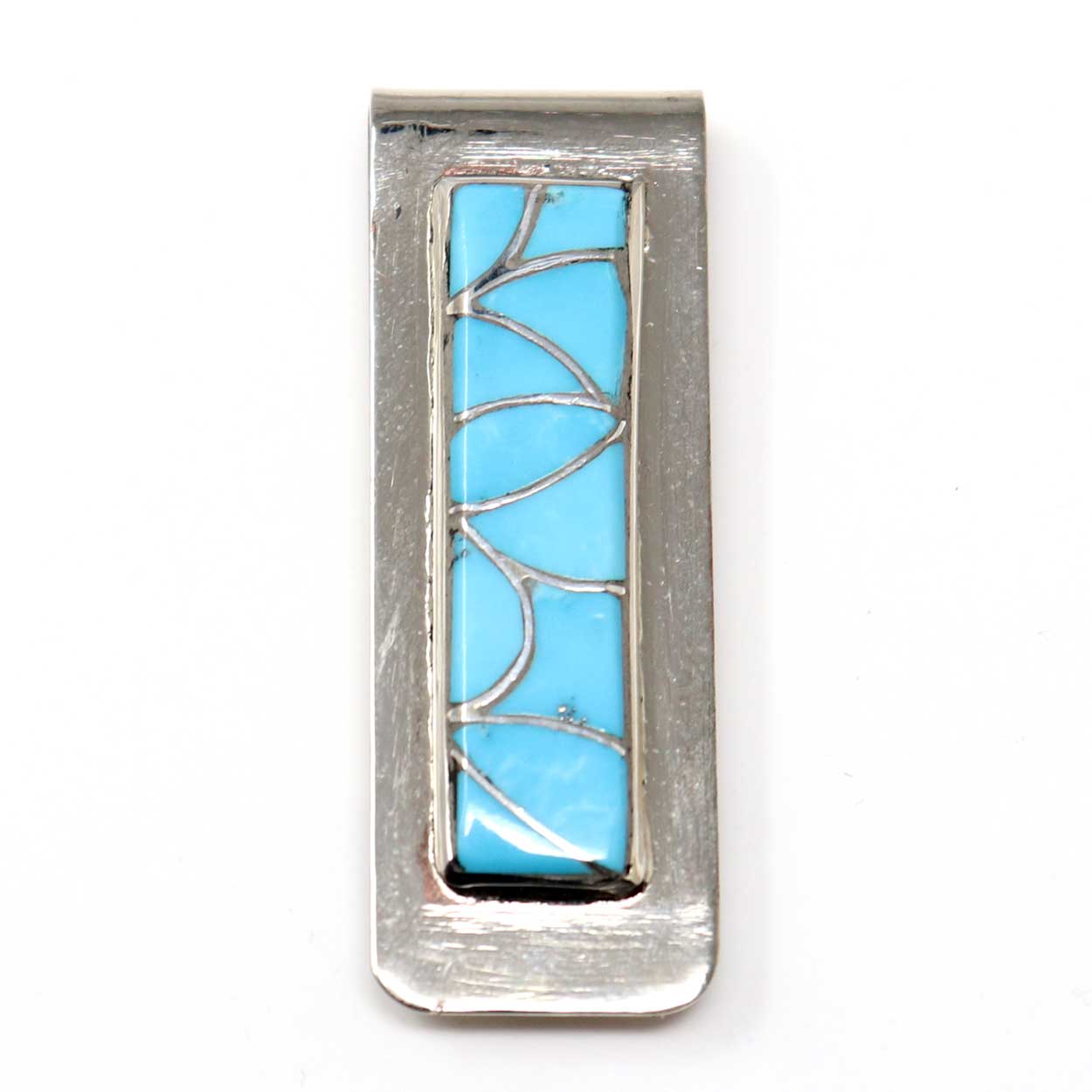 Load image into Gallery viewer, Zuni Turquoise Inlay Money Clip by Lucio
