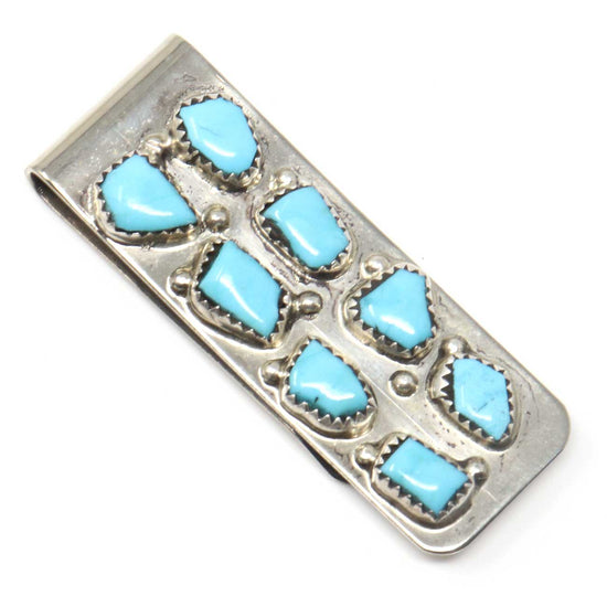 Load image into Gallery viewer, Turquoise and Silver Money Clip by Cheama
