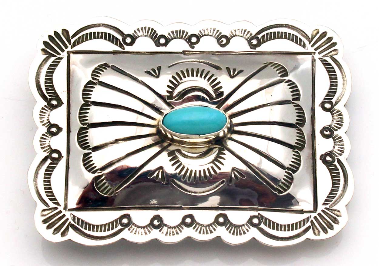 Sterling Silver & Turquoise Rectangular Money Clip B
