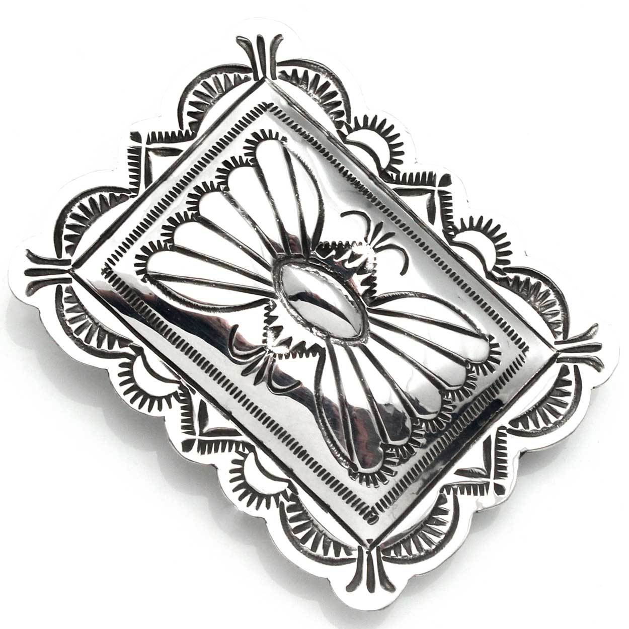 Navajo Rectangular Stamped Silver Money Clip By Blackgoat