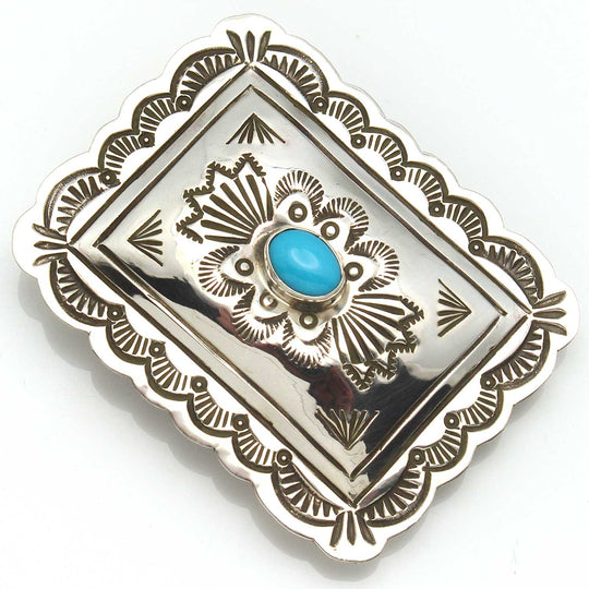Hand Stamped Turquoise Money Clip by Blackgoat