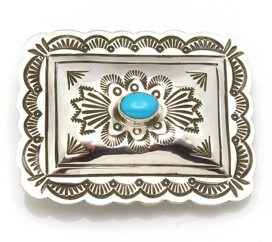 Load image into Gallery viewer, Hand Stamped Turquoise Money Clip by Blackgoat
