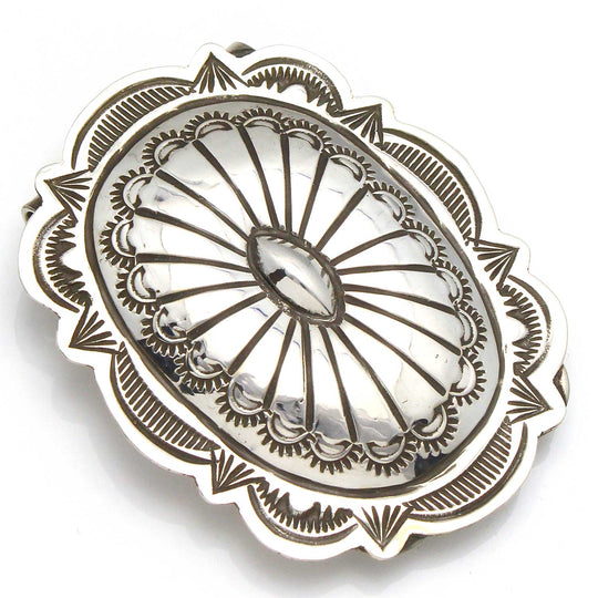 Oval Hand Stamped Silver Money Clip by Blackgoat