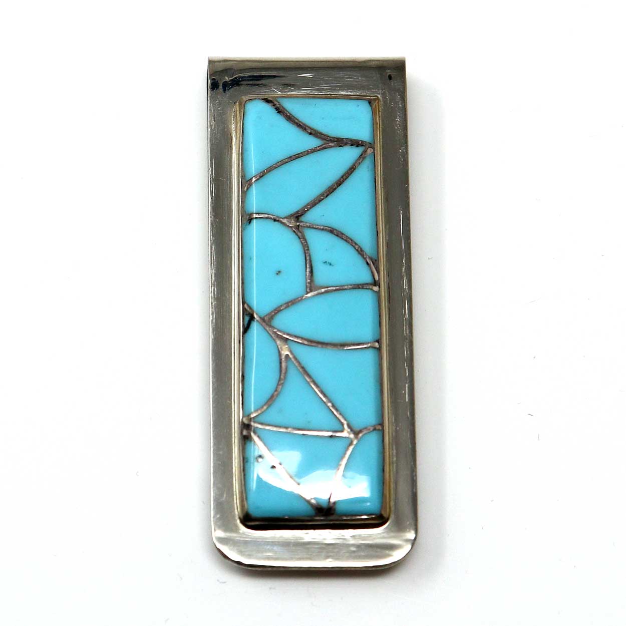 Turquoise Channel Inlay Money Clip By Lucio