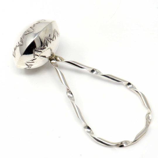 Sterling Silver Stamped Baby Rattle