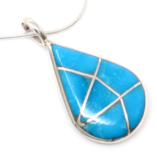 Zuni Turquoise Tear Drop Pendant