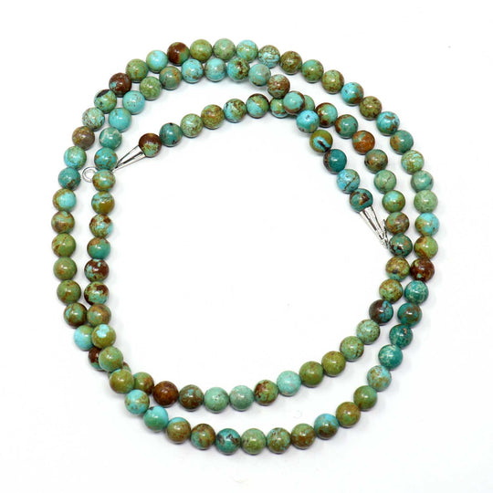 35" Turquoise Round Bead Necklace