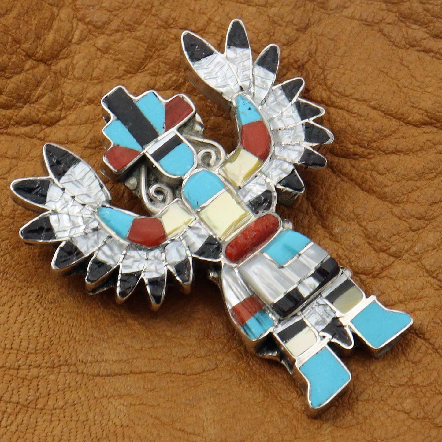Load image into Gallery viewer, Zuni Inlaid Knifewing Pin-Pendant by Quam
