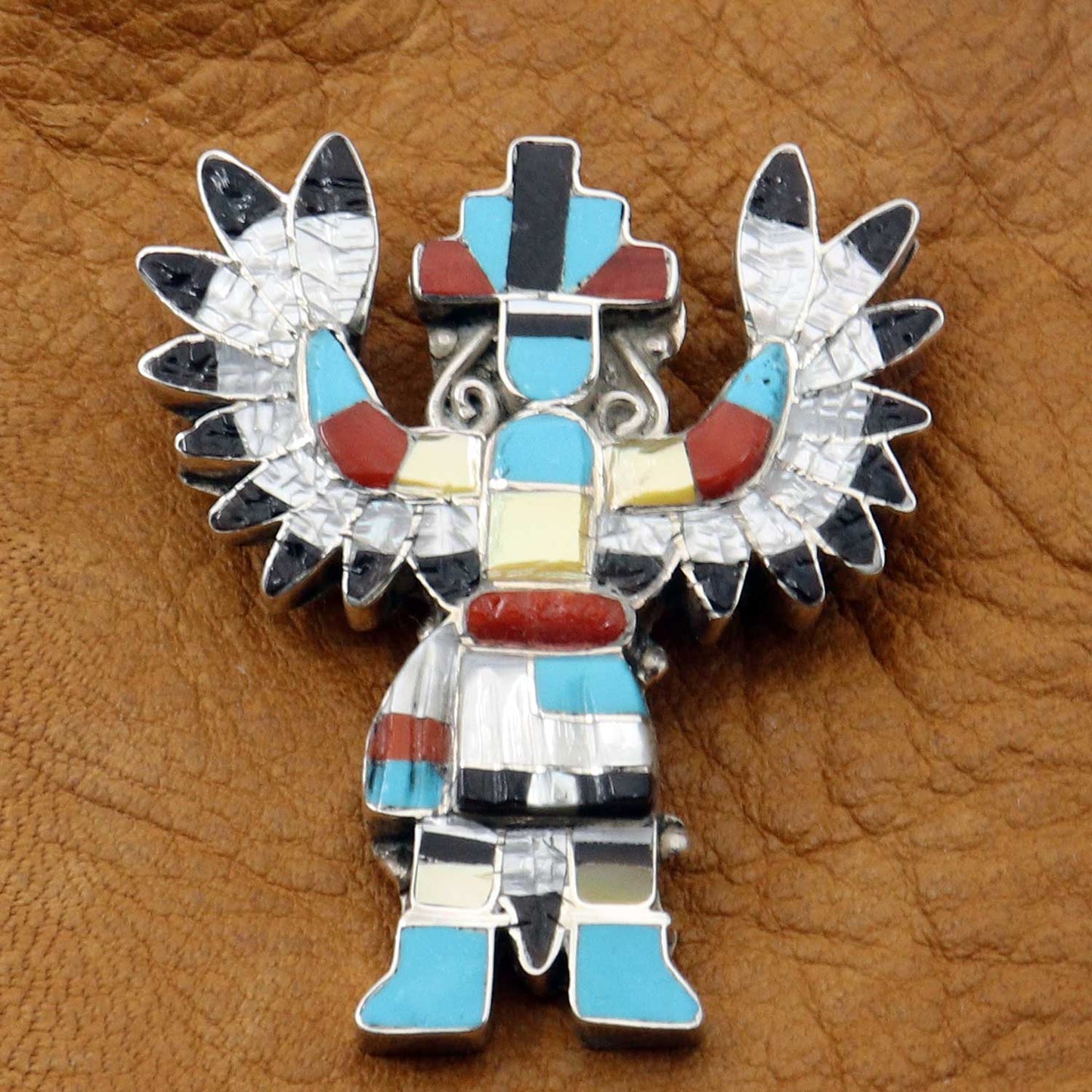 Load image into Gallery viewer, Zuni Inlaid Knifewing Pin-Pendant by Quam
