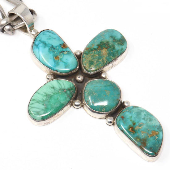 Load image into Gallery viewer, Emerald Valley Turquoise Cross by Linda Johnson
